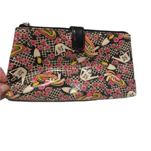 Lulu Guinness Cosmetic Case. Garden motif. Gently used.